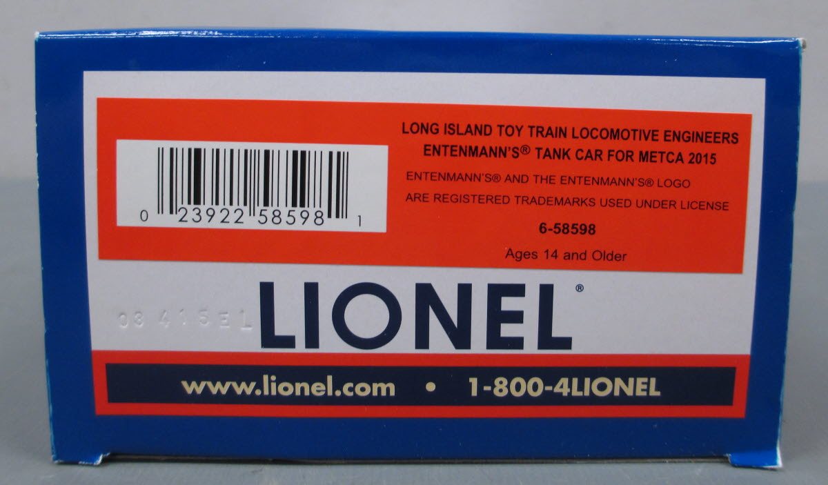 Lionel 6-58598 O Gauge Long Island Entenmann's Tank Car (METCA 2015) LN/Box