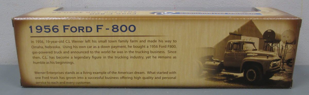 First Gear 59-3069 1:50 Scale Werner Enterprises 50th Ford F-800 Tractor/Trailer
