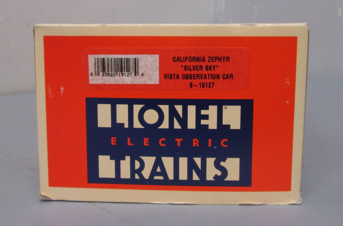 Lionel 6-19127 O California Zephyr "Silver Sky" Aluminum Vista Observation Car NIB