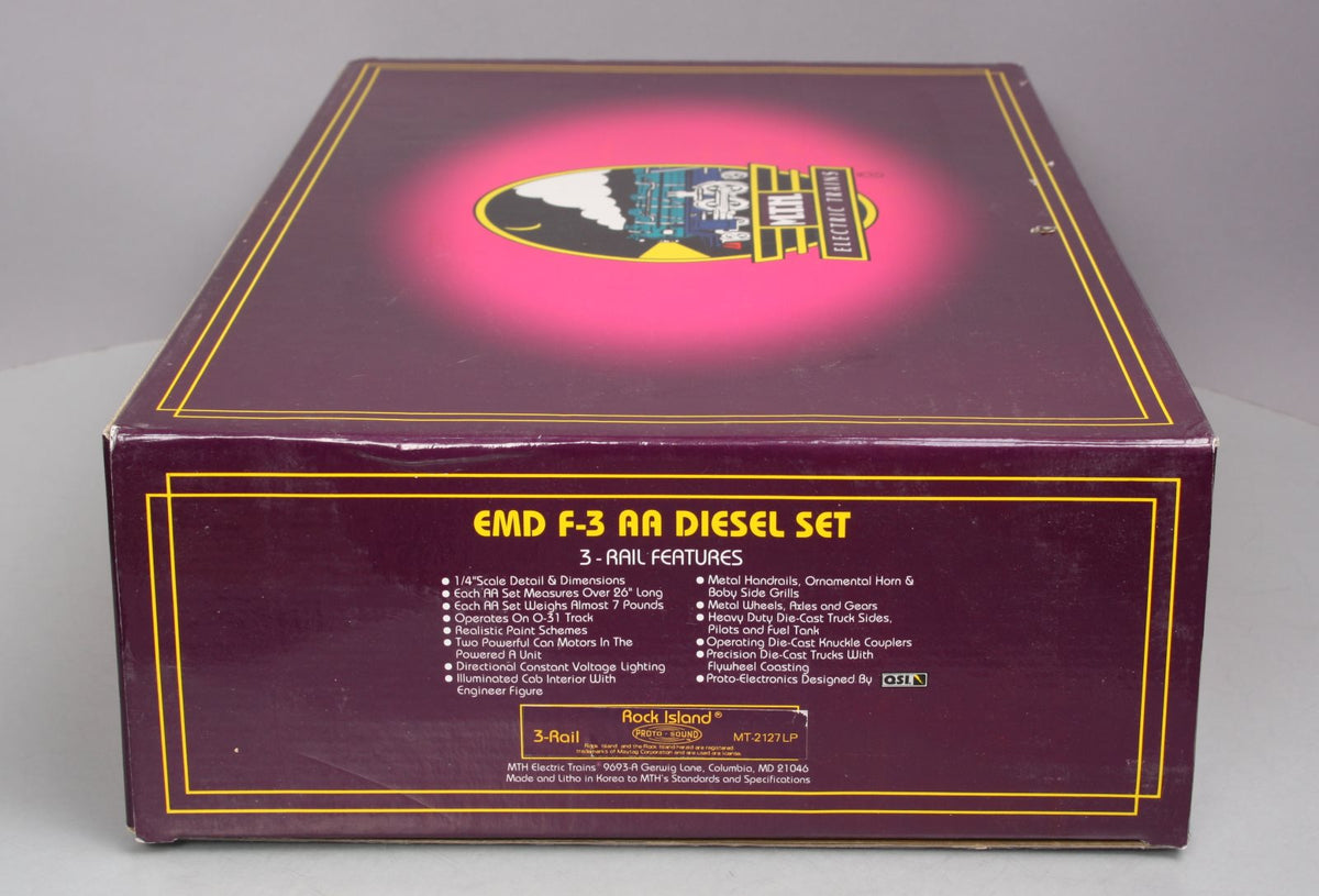 MTH 20-2127-1 O Rock Island F-3 AA Diesel Engine Set w/PS1 #51/52 LN/Box