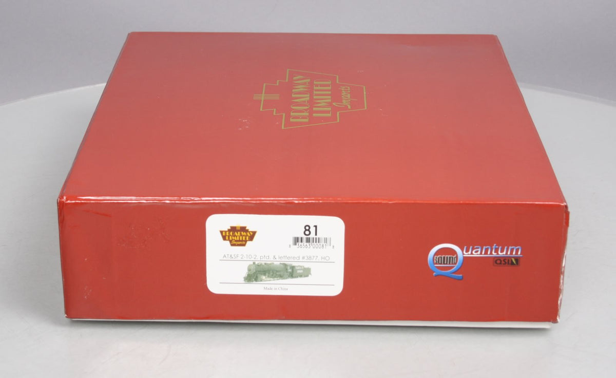 Broadway Limited 81 HO AT&SF 2-10-2 Steam Locomotive #3877 w/DCC & QSI Sound LN/Box