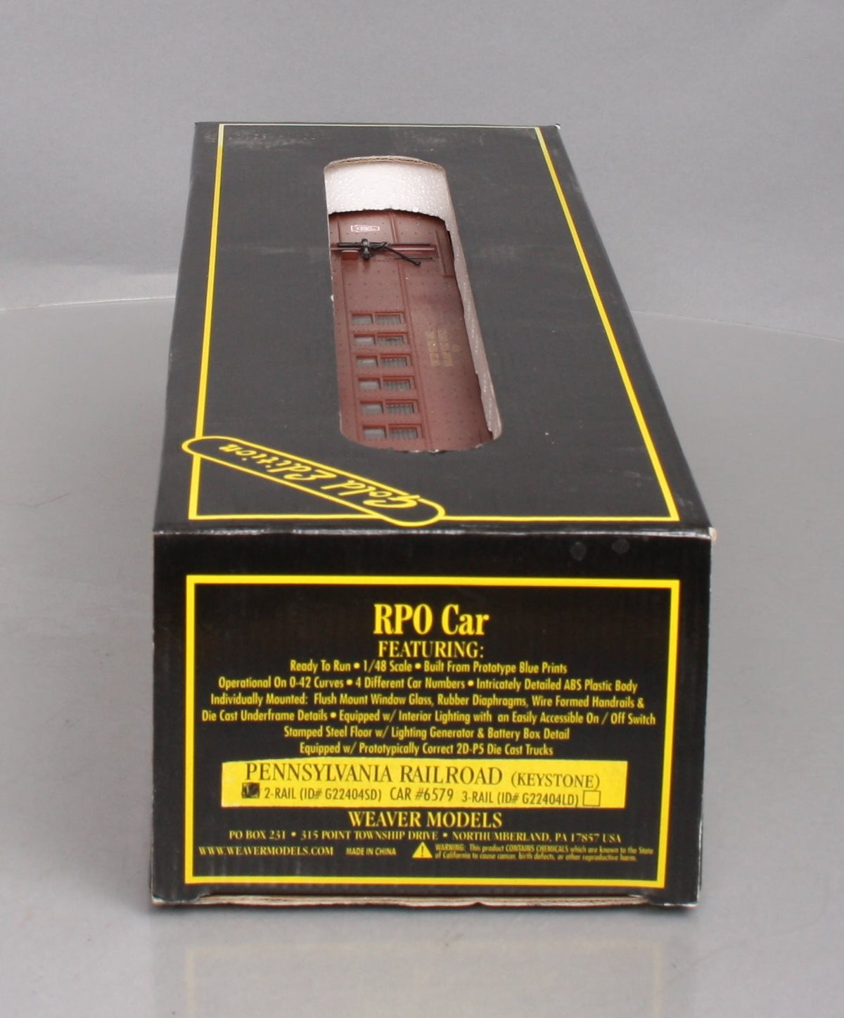 Weaver G22404SD O Pennsylvania Railraod RPO Car #6579 (2-Rail) NIB