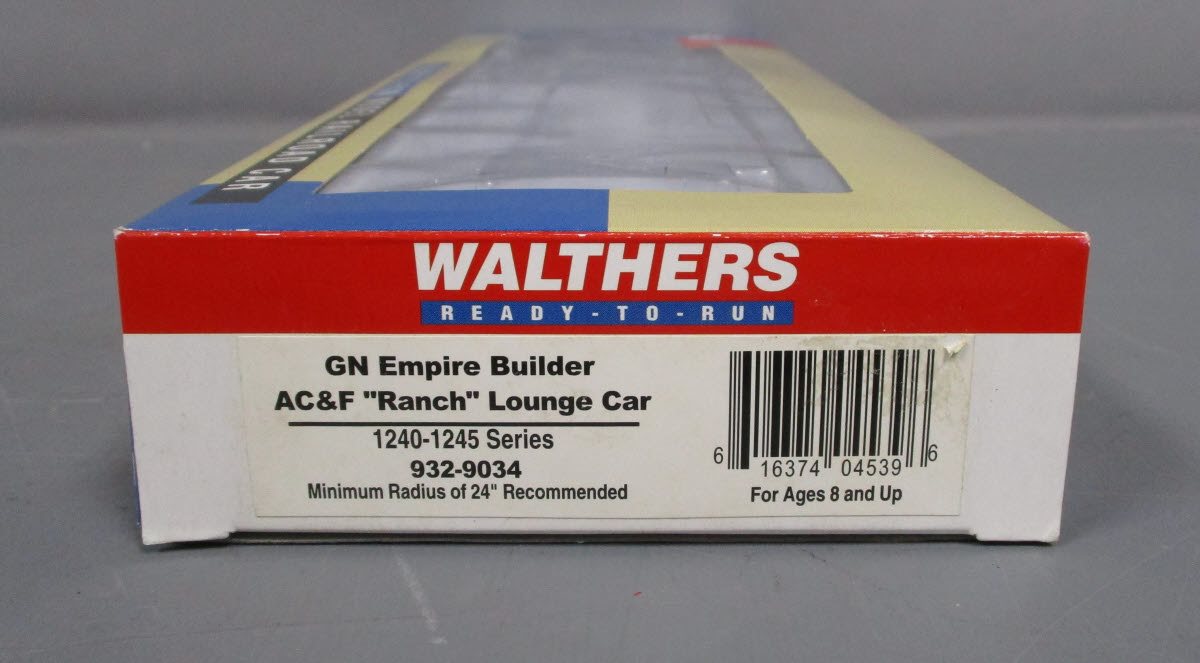 Walthers 932-9034 HO Scale GN Empire Builder AC&F "Ranch" Lounge Car NIB
