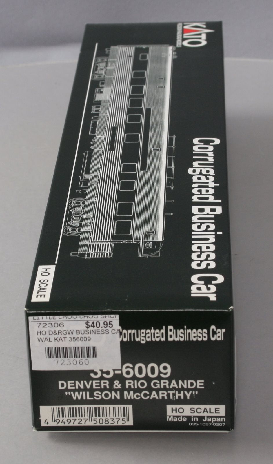 Kato 35-6009 HO Denver & Rio Grande "Wilson McCarthy" Corrugated Business Car LN/Box
