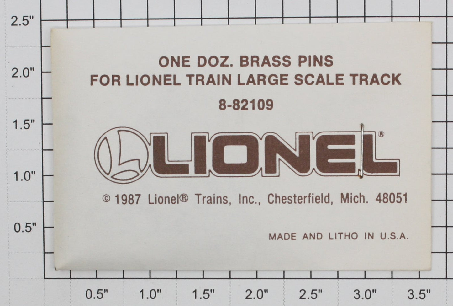 Lionel 8-82109 G Gauge Large Scale Brass Track Pins (Pack of 12)