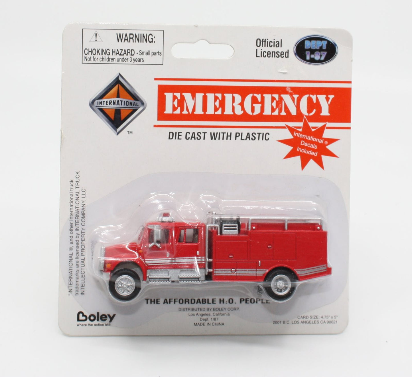 Boley 2059-11 1:87 Diecast International Emergency Large Fire Truck