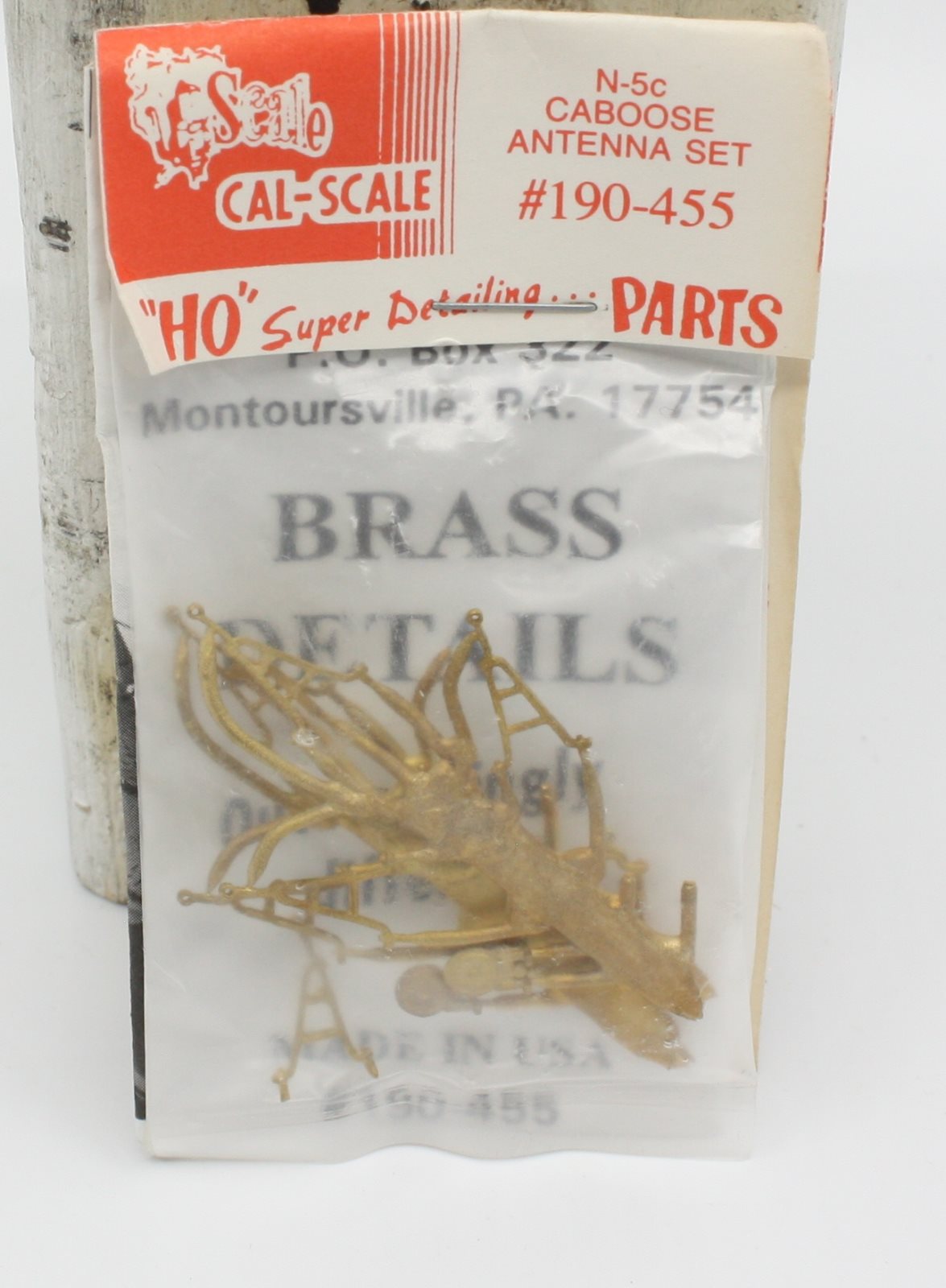 Cal Scale 190-455 HO Brass N5 Caboose Antenna Supports Stand & Receiver