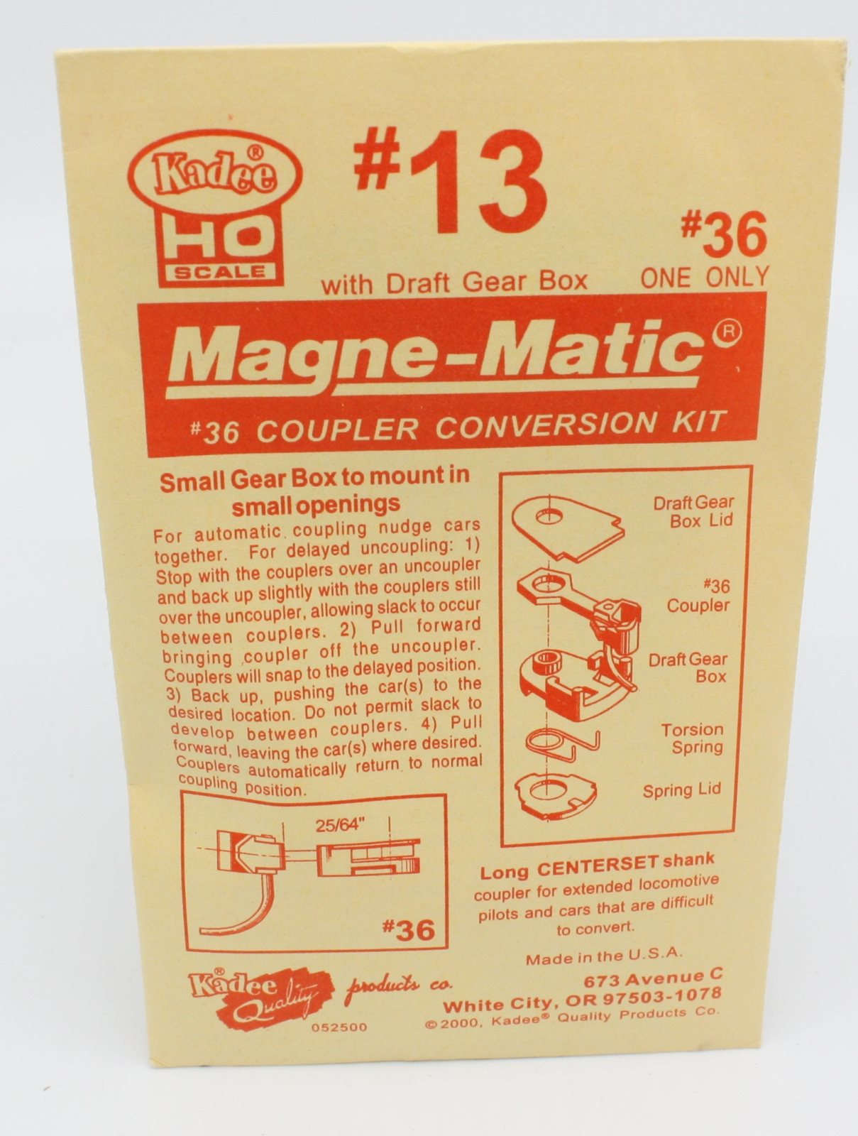 Kadee 13 HO #36 Magne-Matic Coupler Conversion Kit