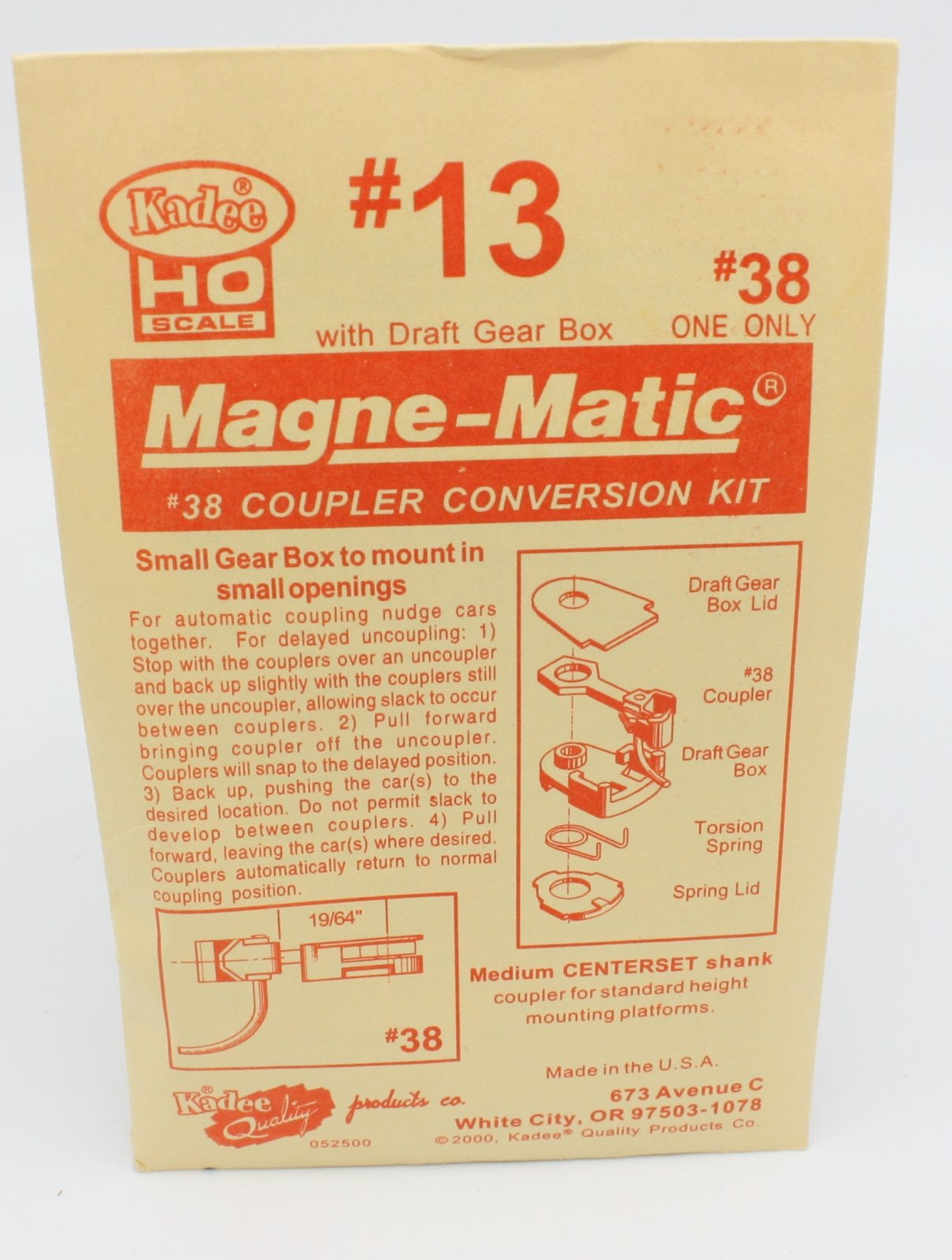 Kadee 13 HO #38 Mange-Matic Coupler Conversion Kit