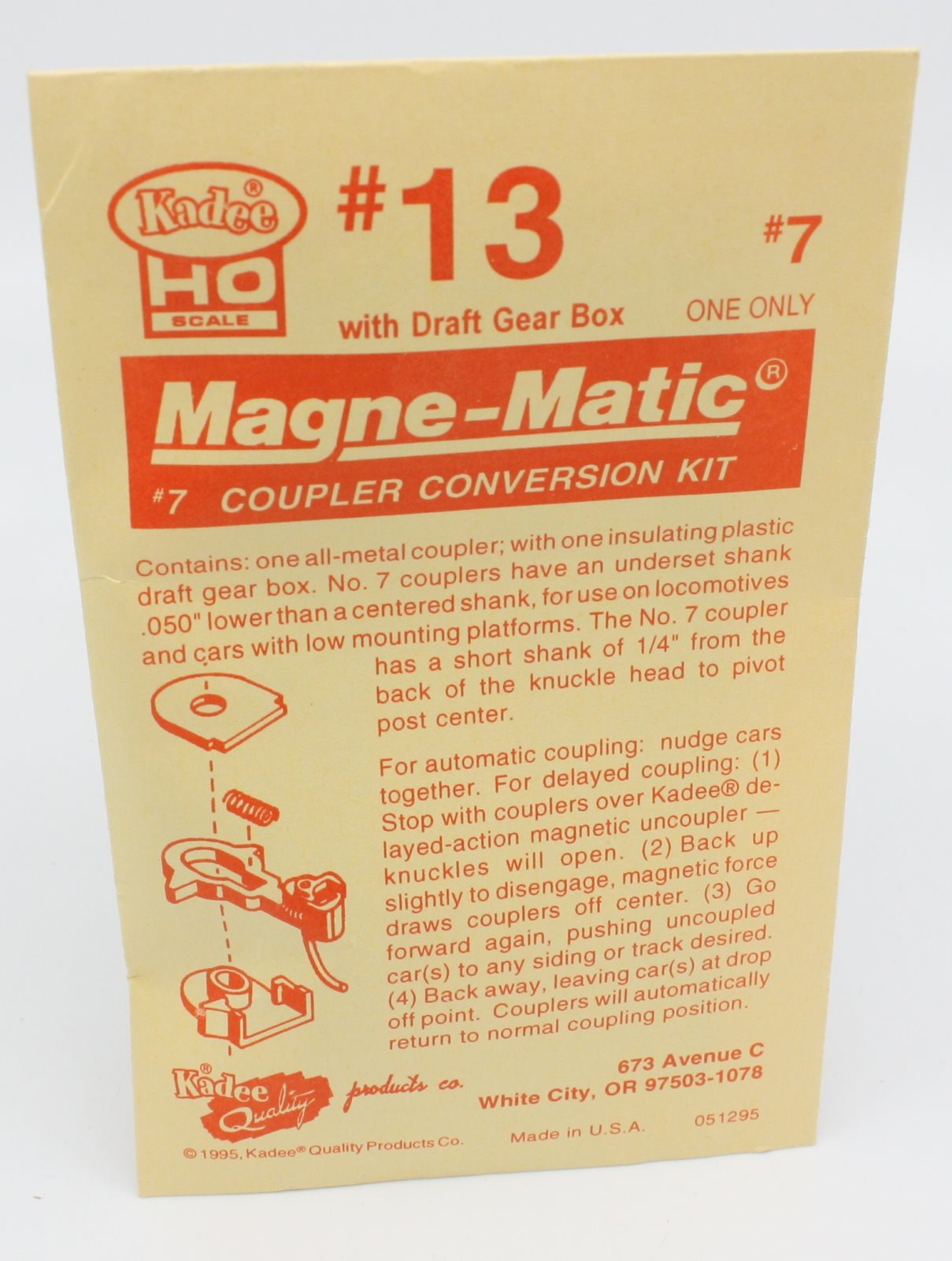 Kadee 13 HO #7 Magne-Matic Coupler Conversion Kit with Draft Gear