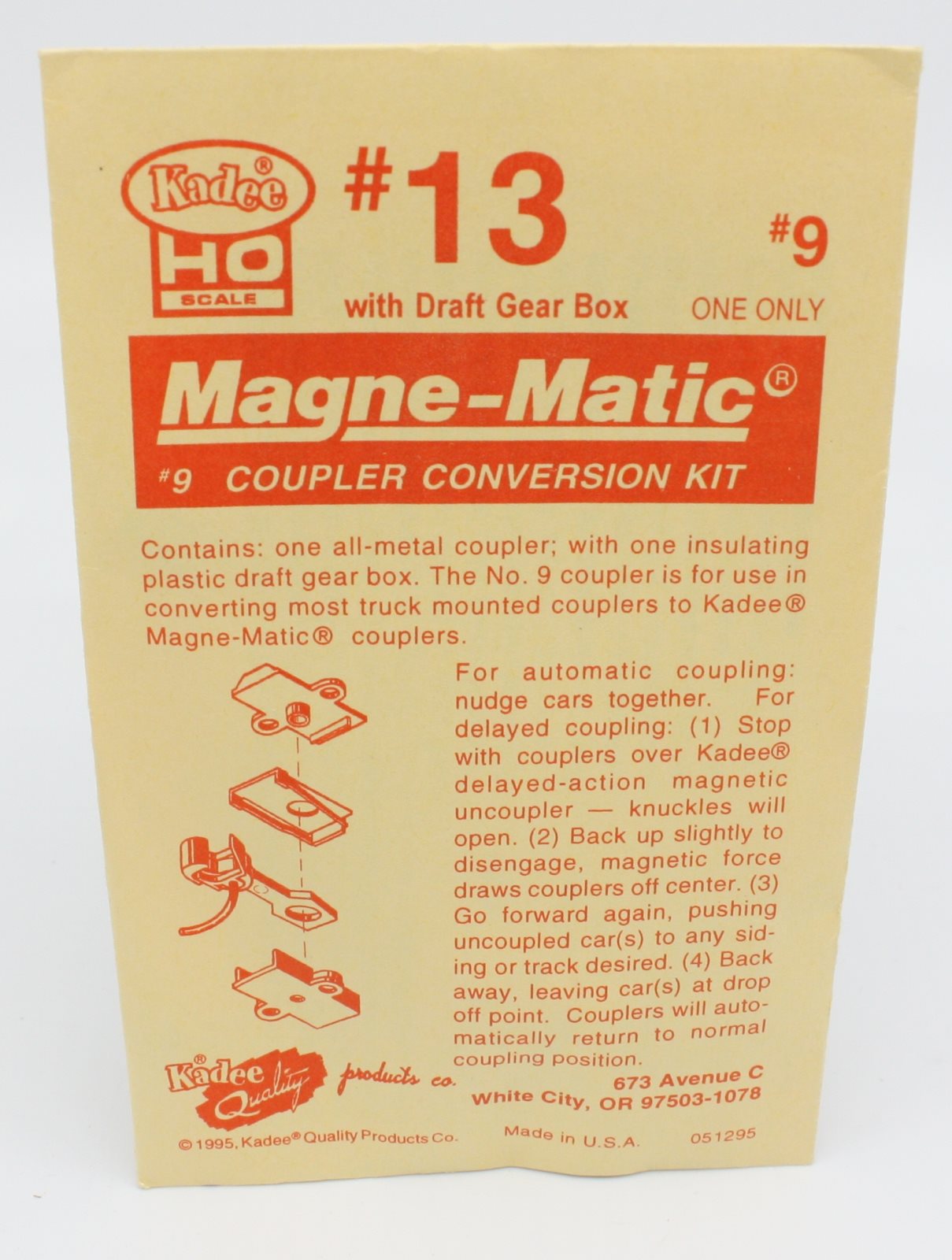 Kadee 13 HO #9 Magne-Matic Coupler Conversion Kit with Draft Gear