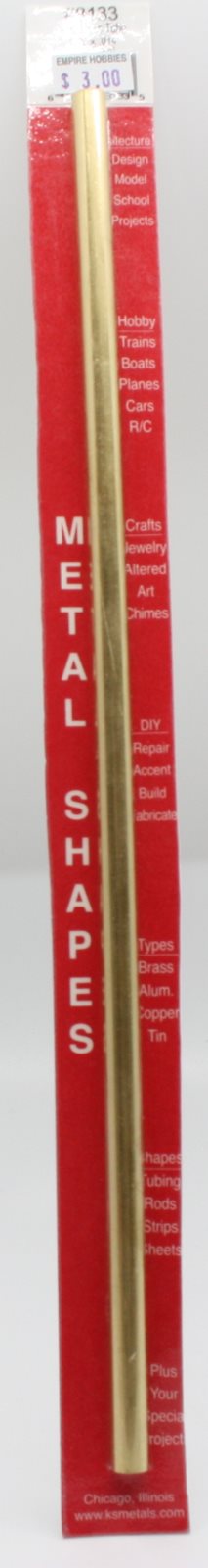 K&S 8133 5/16" x .014" x 12" Round Brass Tube
