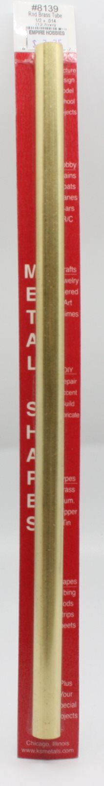 K&S 8139 1/2" x .014" x 12" Round Brass Tube