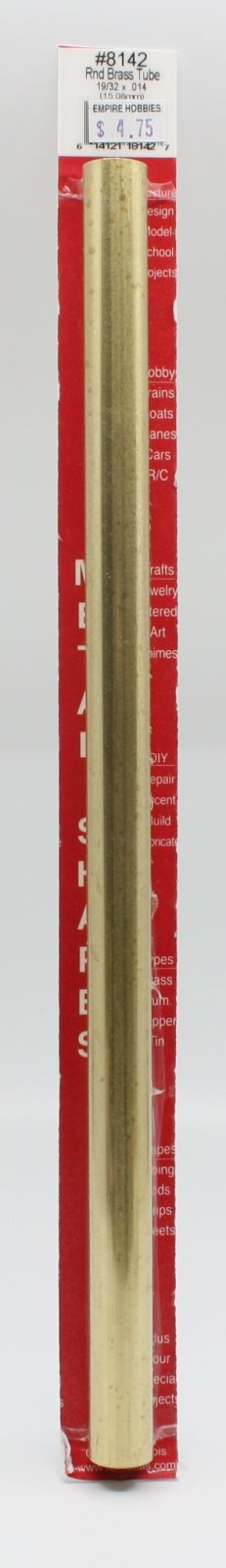 K&S 8142 19/32" x .014" x 12" Round Brass Tube