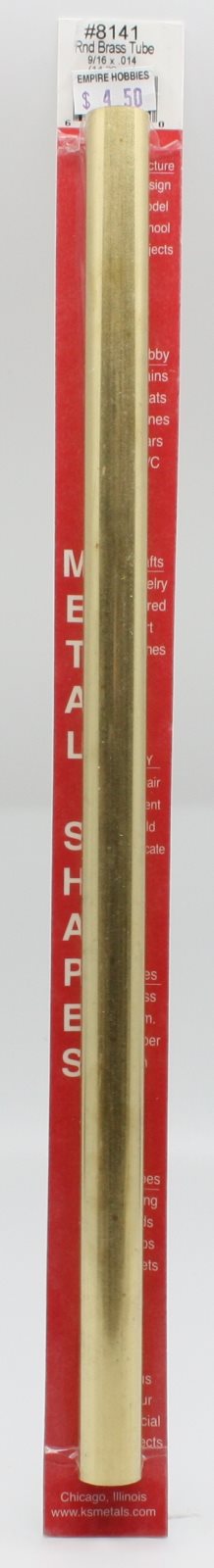 K&S 8141 9/16" x .014" x 12" Round Brass Tube