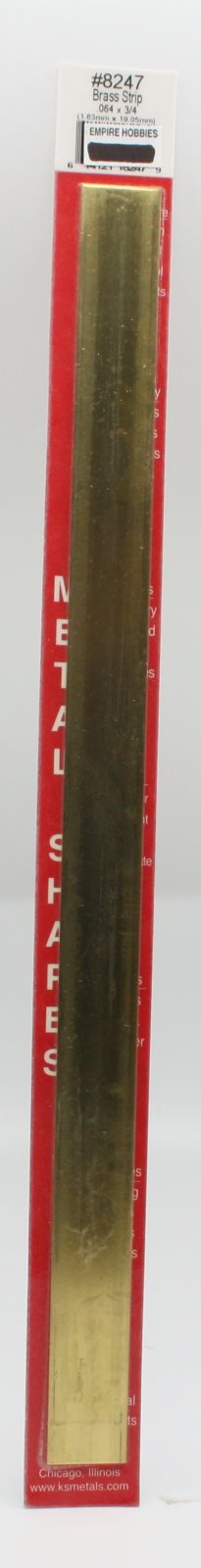 K&S 8247 1/16" x 3/4" x 12" Brass Strip