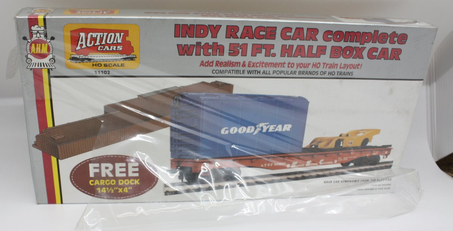 AHM 11102 Indy Race Car Complete With 51ft. Half Box Car Kit