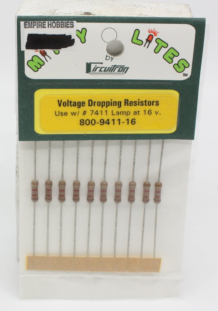 Circuitron 800-9411-16 16V Standard-Output Lamp Dropping Resistors (Pack of 10)