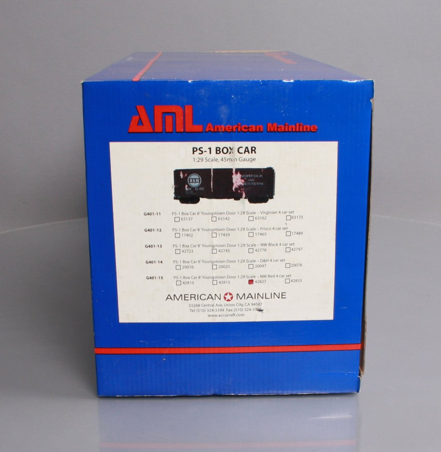 American Mainline G401-15 Norfolk and Western PS-1 Box Car #42827 EX/Box