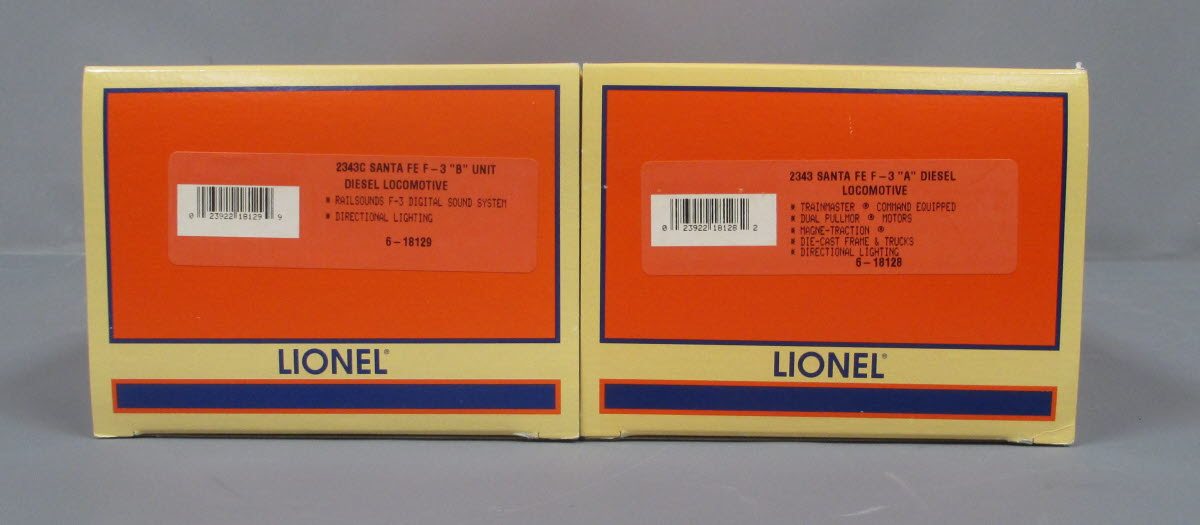 Lionel 6-18130 O Gauge Santa Fe F3 AB Diesel Locomotives #2343/2343C MT/Box