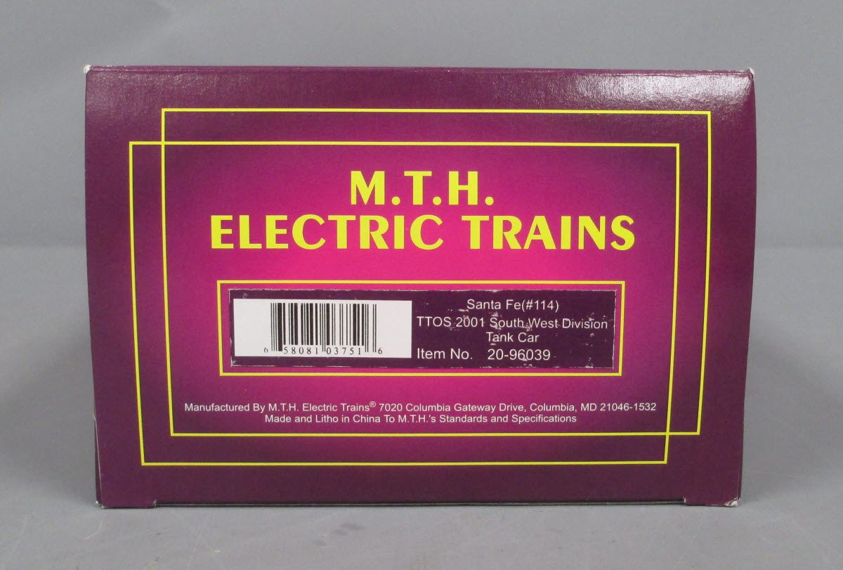 MTH 20-96039 O Santa Fe TTOS 2001 South West Division Single Dome Tank Car #114 NIB