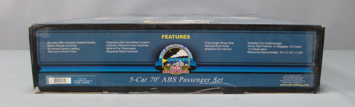 MTH 20-80003C O Gauge New Haven 70' Streamlined Passenger 5-Car Set LN/Box