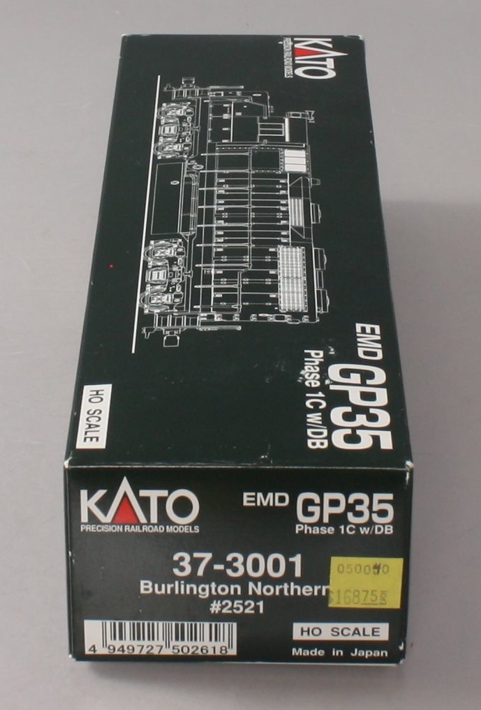 Kato 37-3001 HO Scale Bulington Northen GP35 Diesel Engine #2521 LN/Box