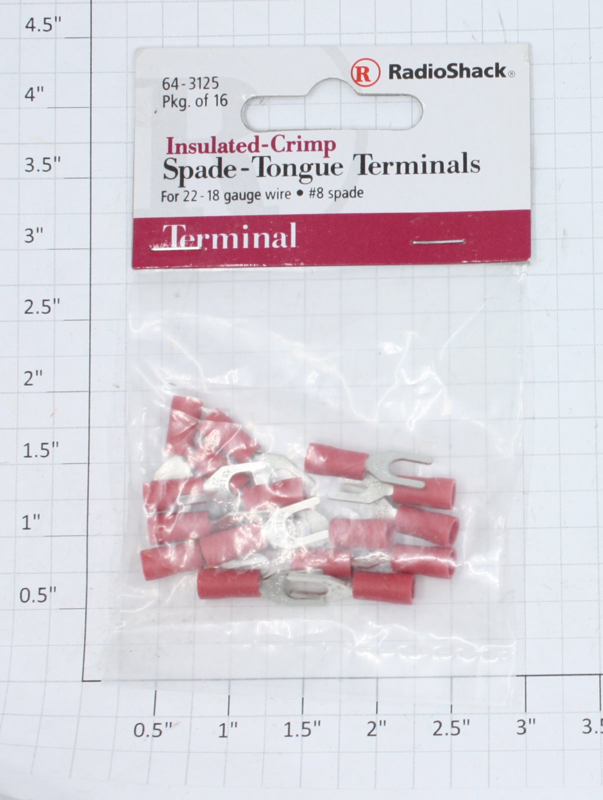 Radio Shack 64-3125 Spade Tongue Terminals (Pack of 16)