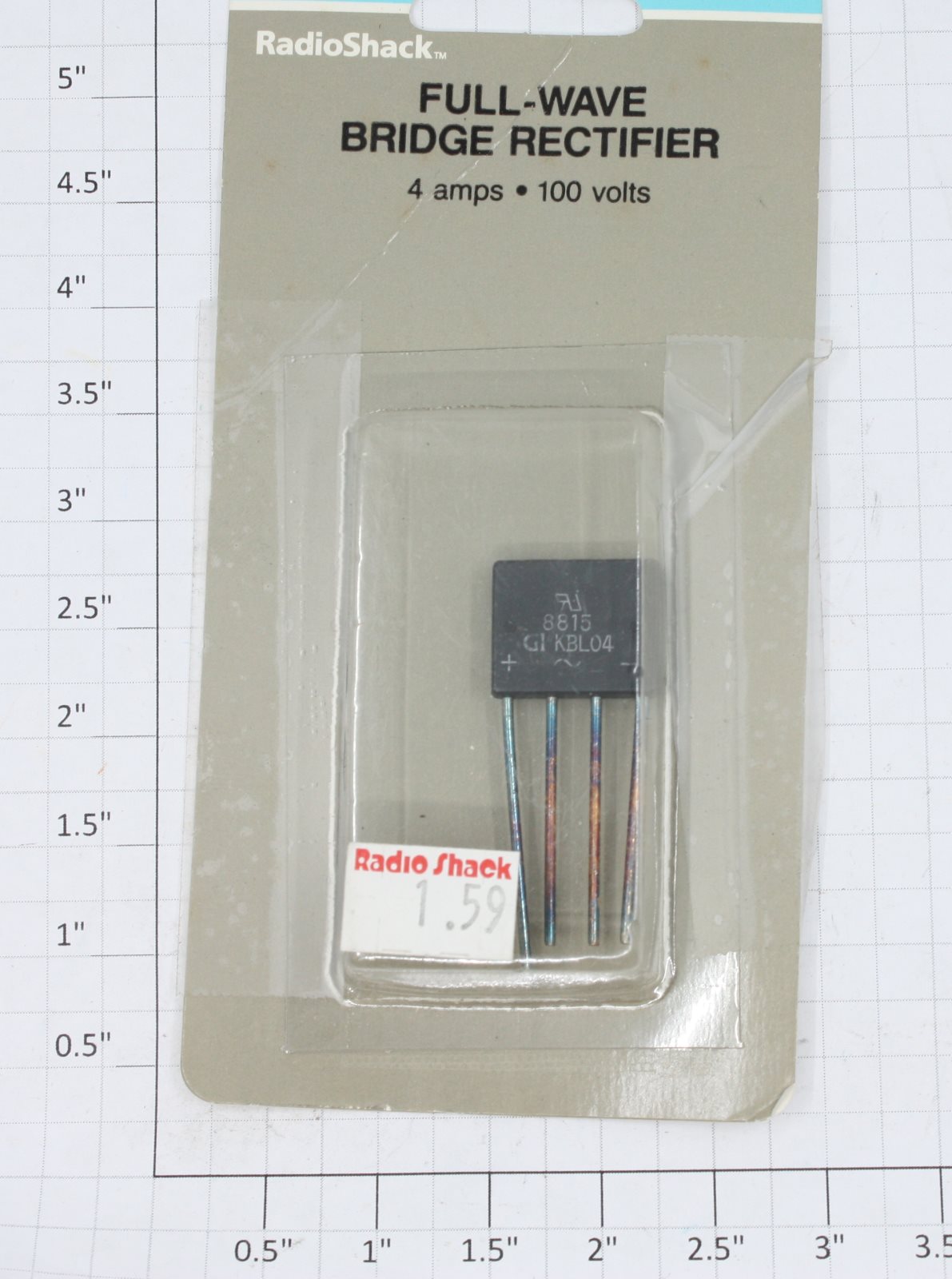 Radio Shack 276-1171 Full-Wave Bridge Rectifier 4 Amps, 100 Volts
