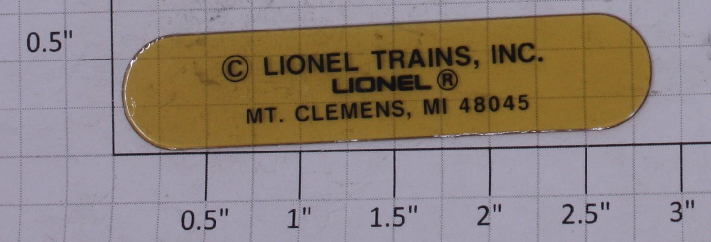 Lionel 6106351205 Window/Sub