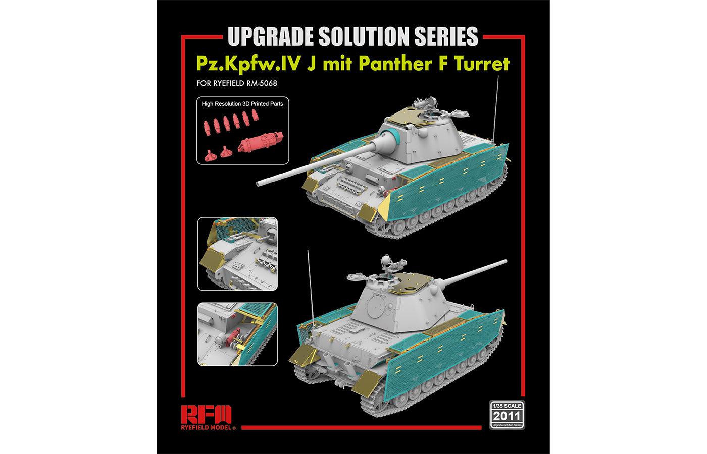 Rye Field Models 2011 1:35 Pz.Kpfw.IV J mit Panther F Turret Upgrade Solution