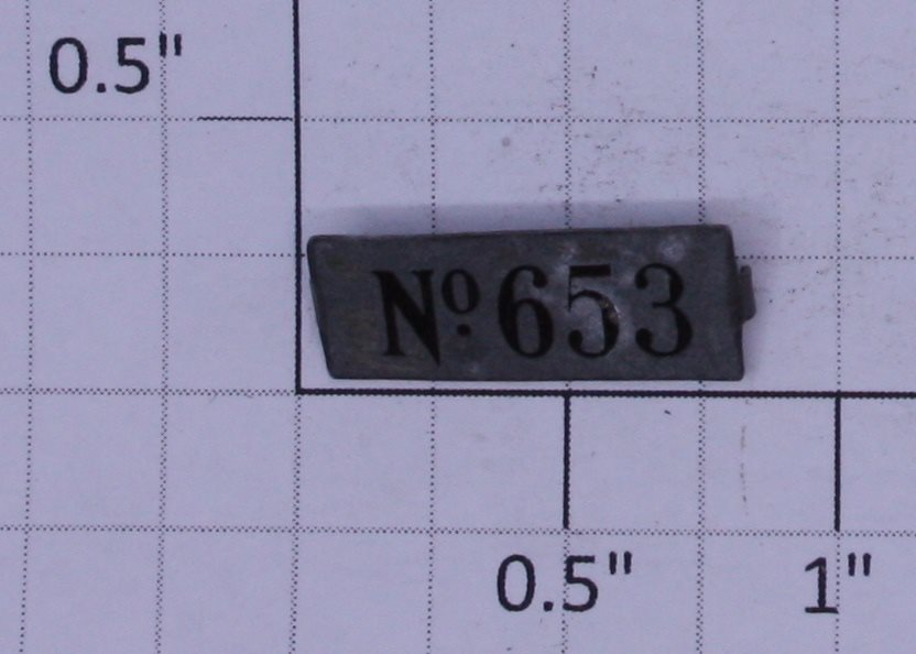 Lionel 653-1N No. 653 Nickel Number Plate