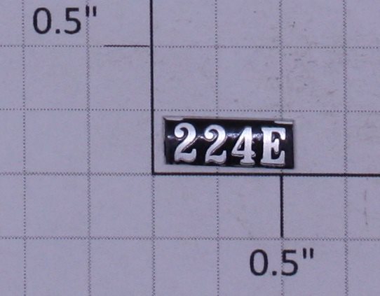 Lionel 224E-1 "224E" Adhesive Nameplate