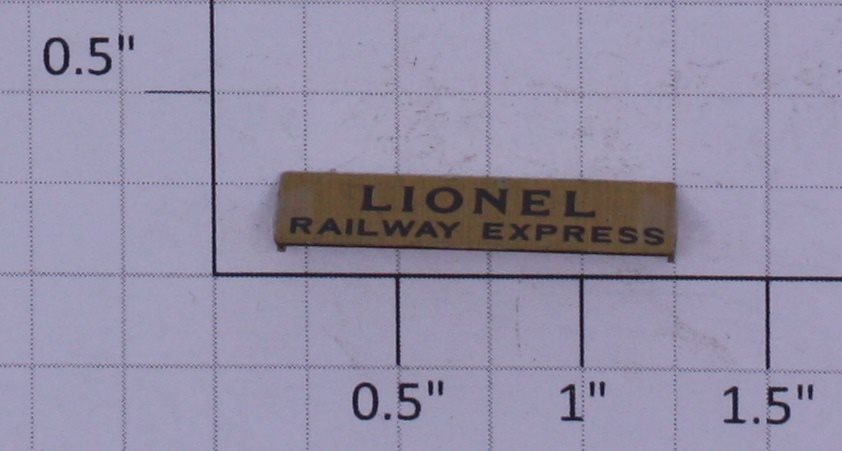 Lionel 100X Brass Railway Express Nameplate
