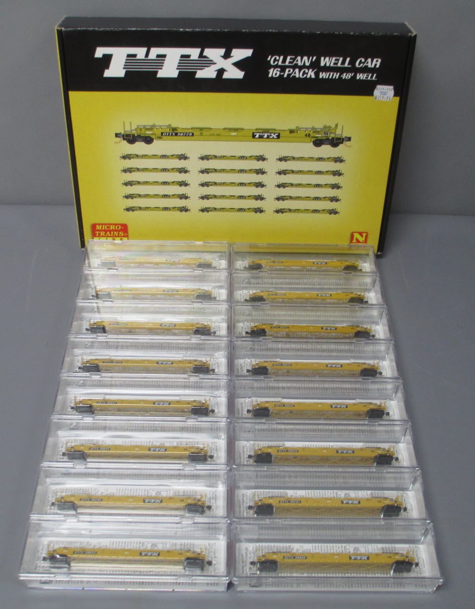 Micro Trains 99301760 N TTX Corporation 70' Husky Stack Well Car (Set of 16)