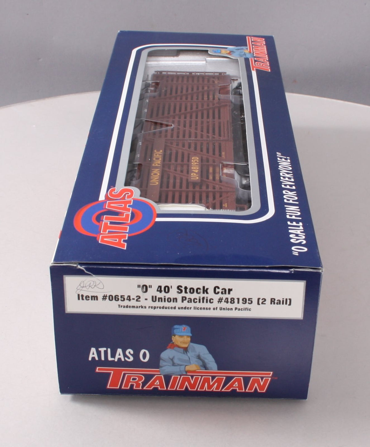 Atlas 0654-2 O Scale Union Pacific 40' Stock Car #48195 (2-Rail) LN/Box