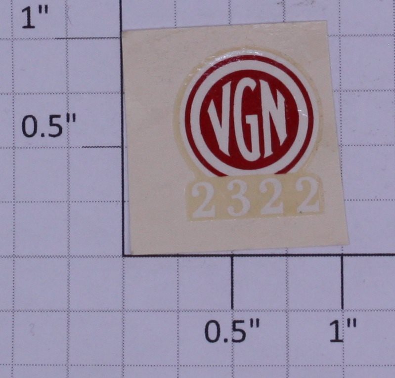 Lionel 2322-WSD Virginian Nose Decal Water Sol