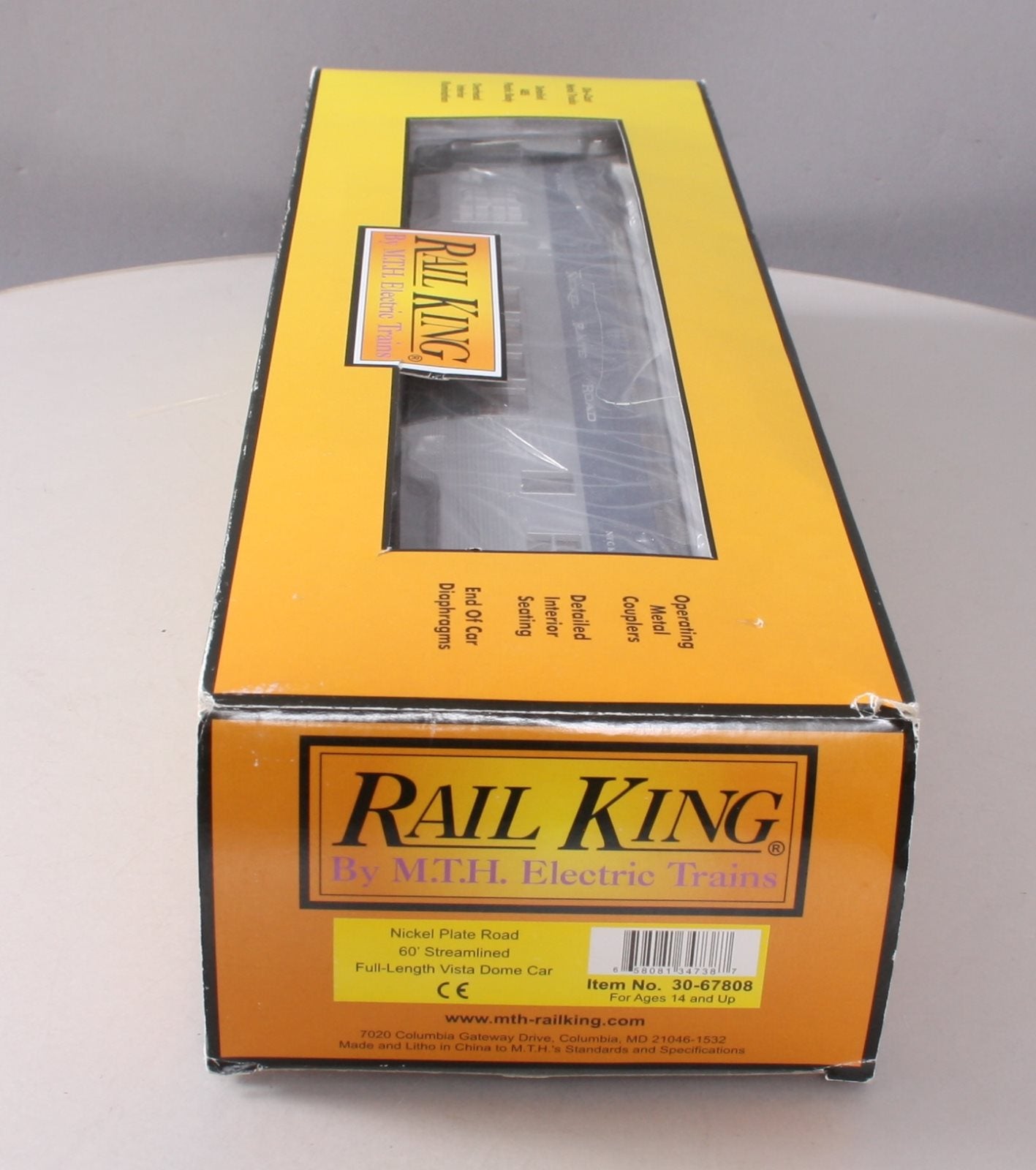 MTH 30-67808 O Nickel Plate Road 60' Streamline Full Vista Dome
