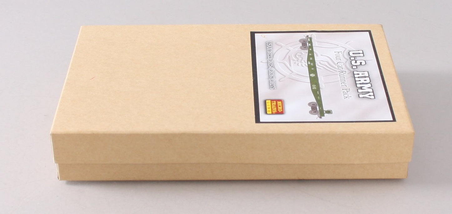 Micro-Trains 99300014 N US Army 50' Fishbelly Flatcar Runner Pack (Set of 4) LN/Box
