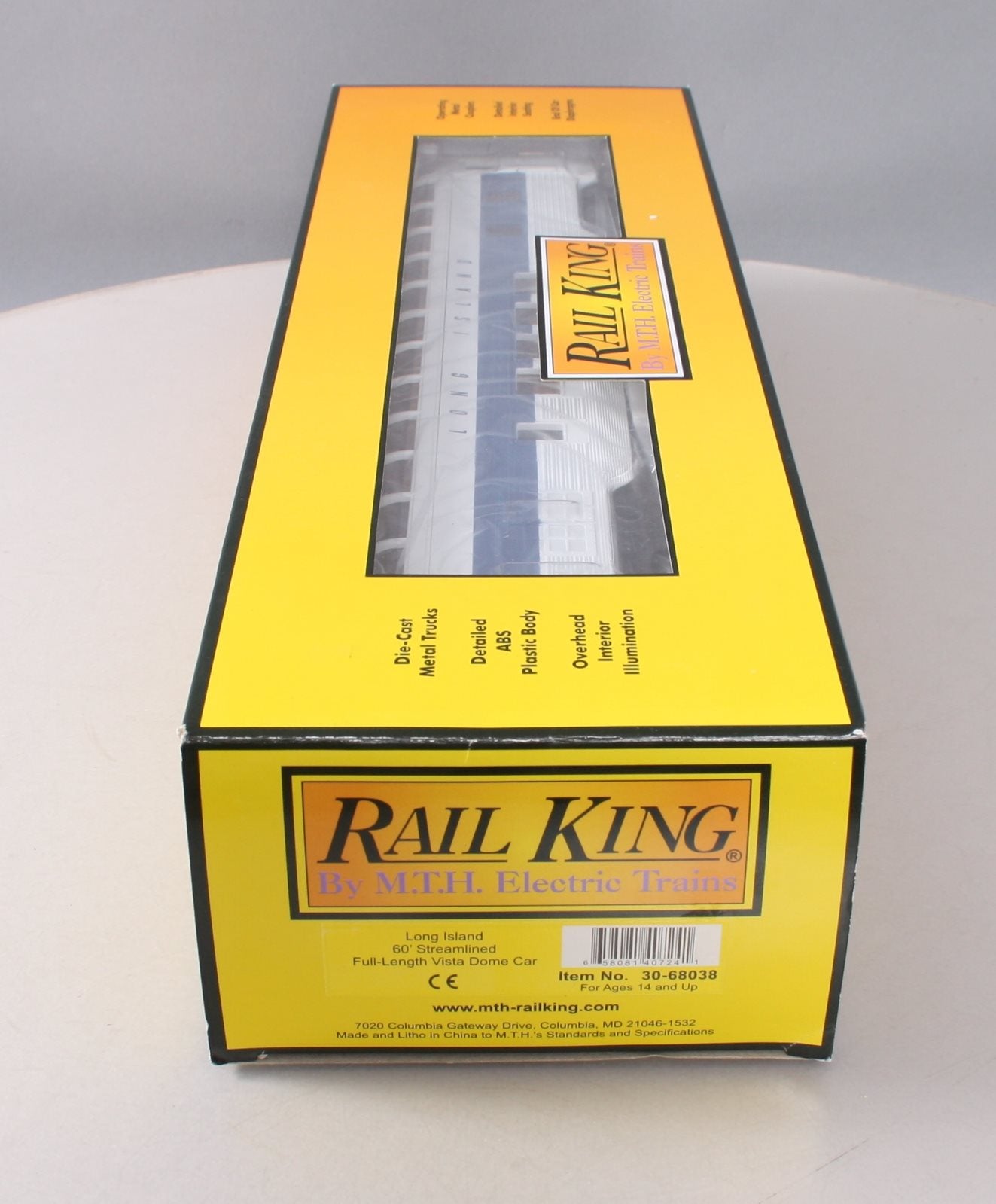 MTH 30-68038 O Gauge Long Island 50' Streamlined Vistadome Car LN/Box