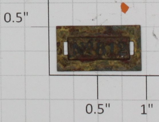 Lionel 812-1 Prewar Brass #812 Nameplate w/ Tabs