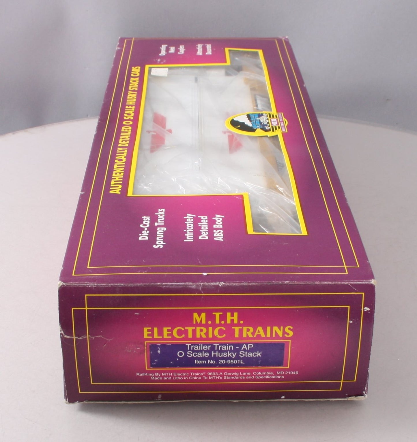 MTH 20-9501 O TTX Trailer Train Flatcar w/Husky Stack #427208 LN/Box