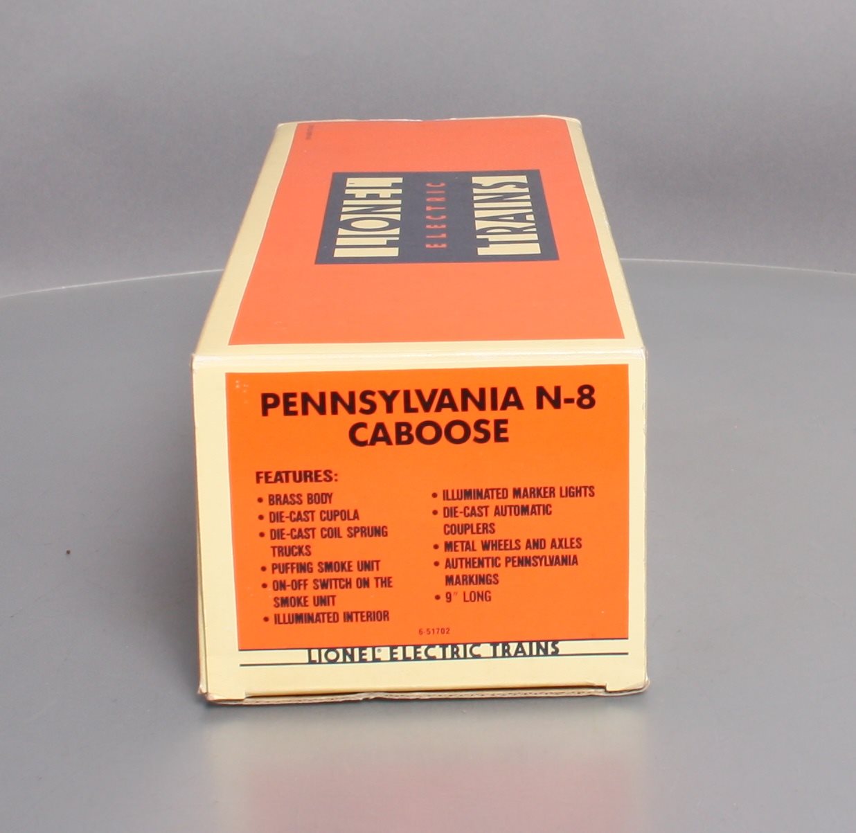 Lionel 6-51702 O Gauge BRASS Pennsylvania N-8 Smoking Caboose #478039 NIB