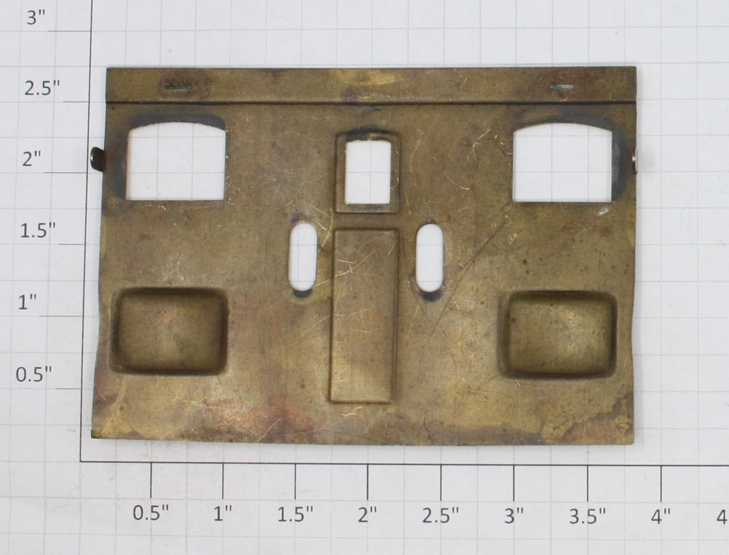 Lionel 380E-10 380E Brass Door and Window Insert Plate with Red Lettering