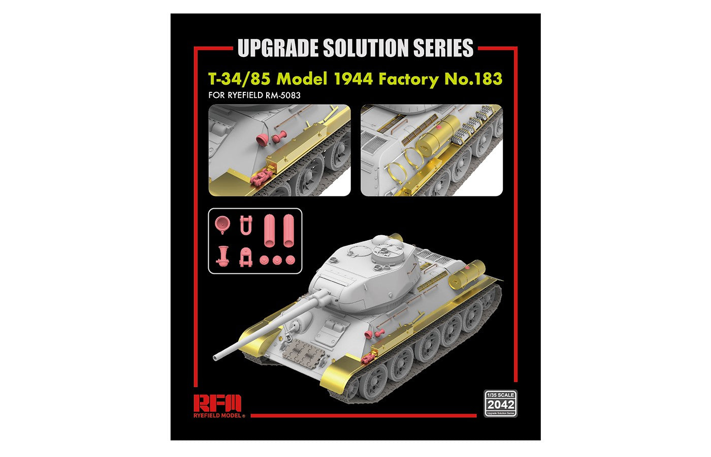 Rye Field Models RM-2042 1:35 T-34/85 Model 1944 Factor No.183 Resin Kit