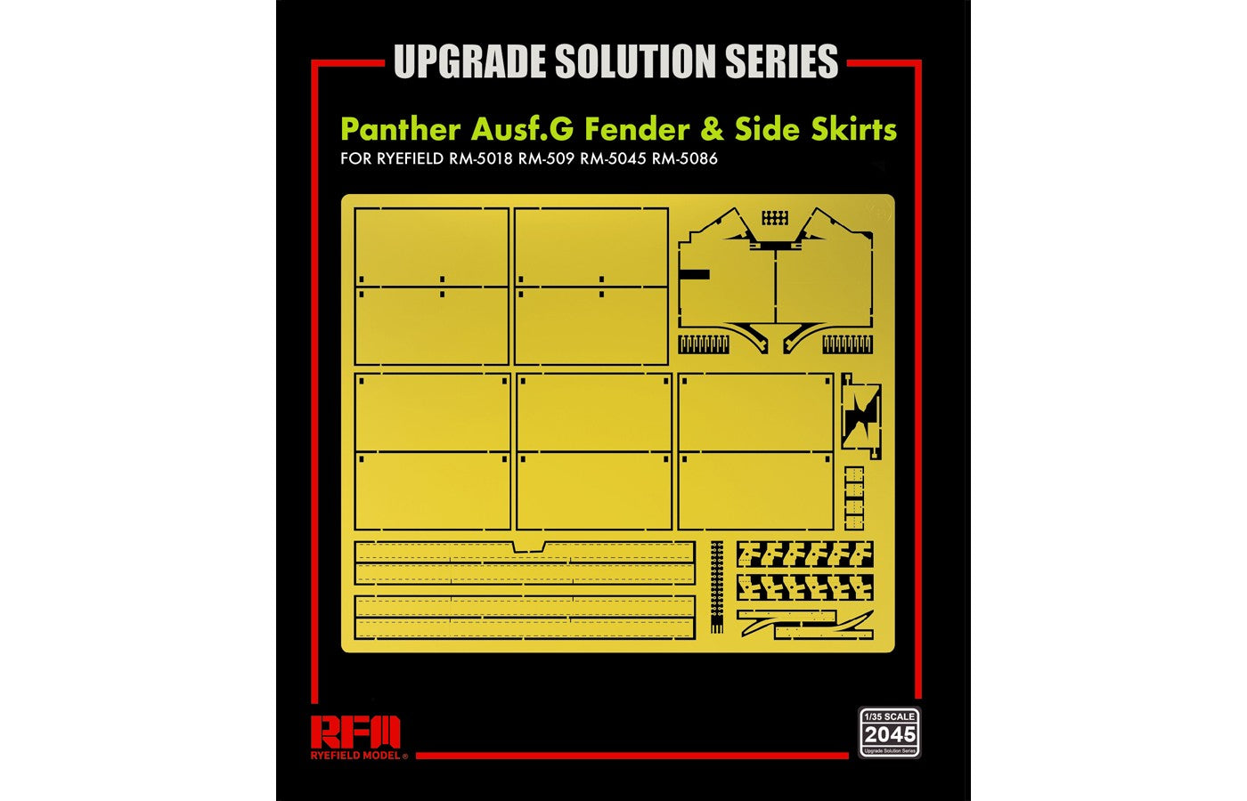 Rye Field Models RM-2045 1:35 Panther Aufs.G Fender & Side Skirts Resin Kit
