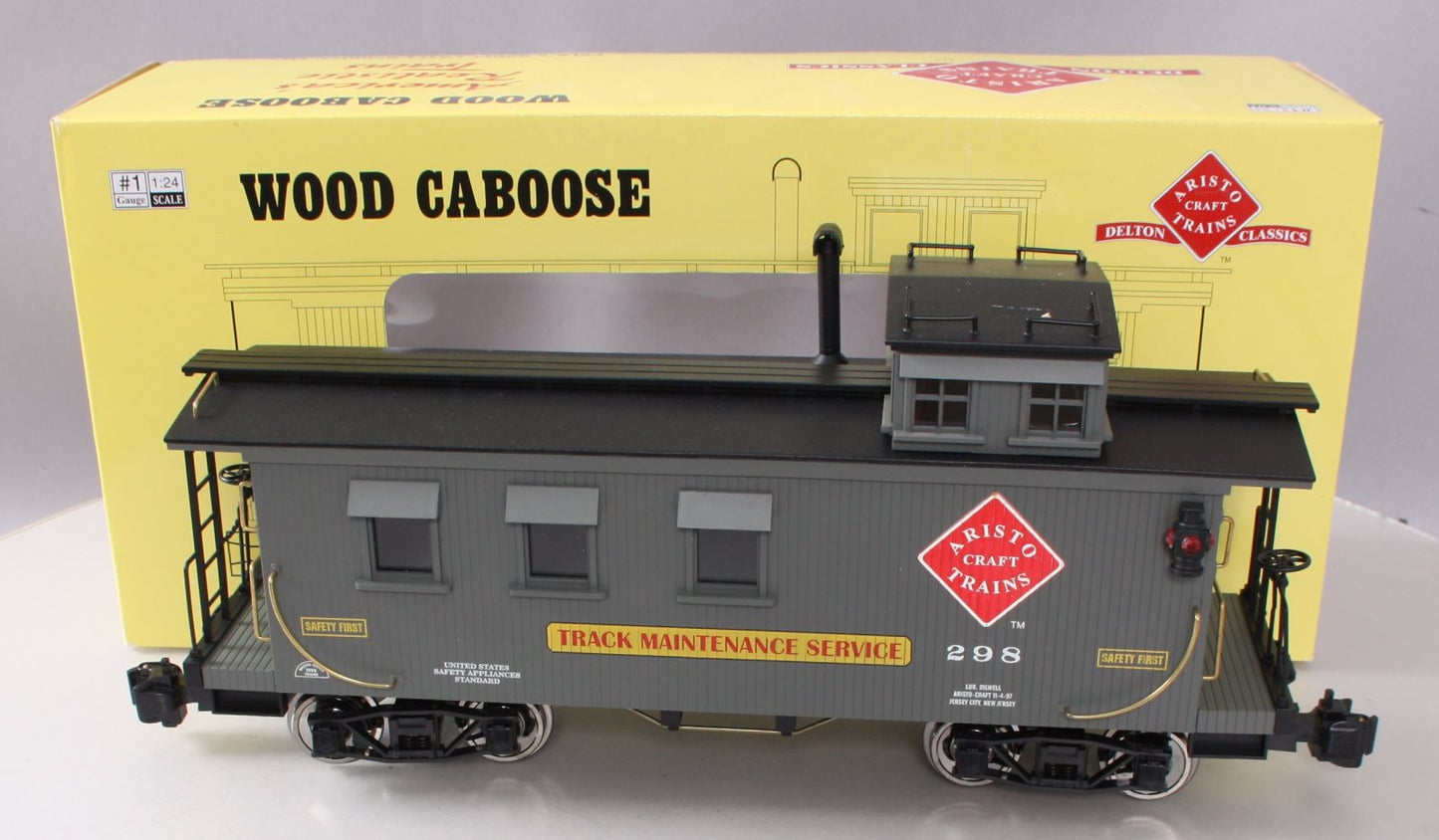 Aristo-Craft 82198 G 1998 Club Car Track Maintance Service Wood Caboose NIB