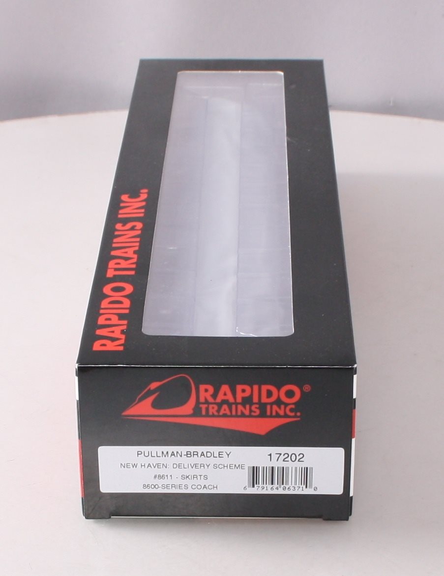 Rapido Trains 017202 HO New Haven Delivery 8600 SS Coach Skirted #8611