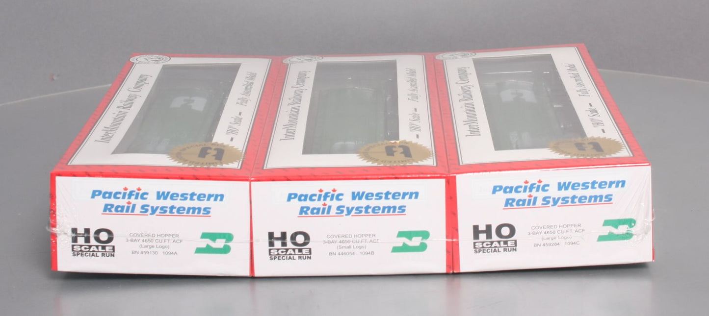 InterMountain 1094-3A Burlington Northern PWRS 3 Bay Covered Hopper (3 Pack) MT/Box