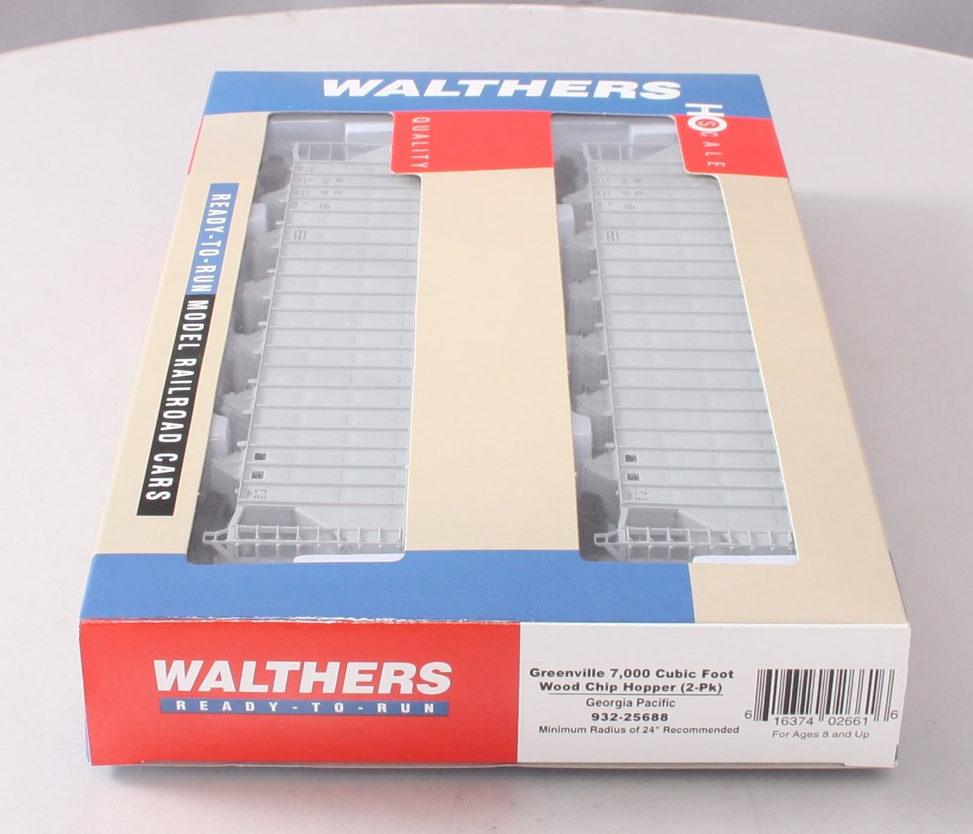 Walthers 932-25688 HO GP Greenville 7K Cubic Feet Wood Chip Hopper (2Pack)